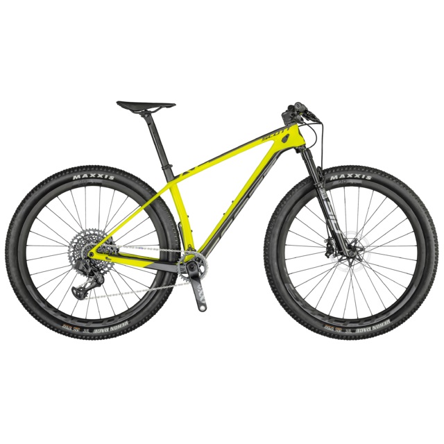 Bicicleta Scott Scale RC blanca con horquilla delantera de suspensión